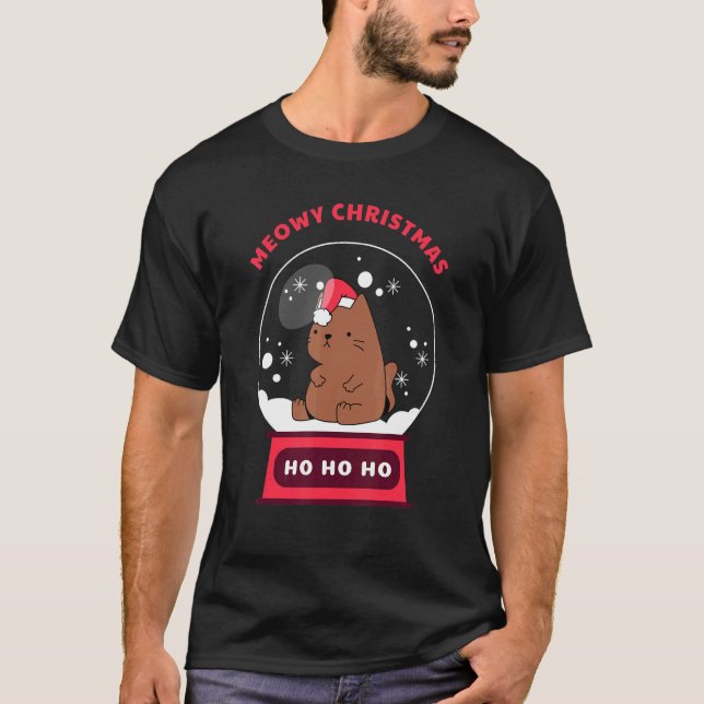 Cat Christmas Bauble Ugly Christmas Sweater Glass T-Shirt (Vorderseite)