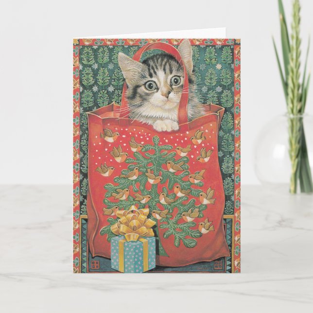 Cat Christmas Cards Feiertagskarte (Vorderseite)
