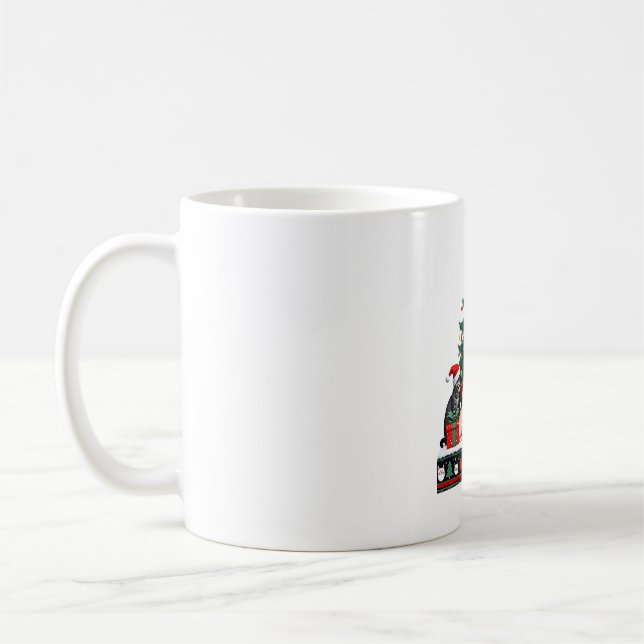 Cat Christmas Funny Ugly Women Men Merry Gift (5) Kaffeetasse (Links)