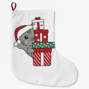 Cat Christmas Gift Winter Animals Cats Großer Weihnachtsstrumpf