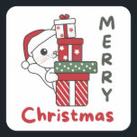 Cat Christmas Gift Winter Animals Cats Quadratischer Aufkleber<br><div class="desc">Merry Christmas. Die Cat at Christmas as in Christmas greeting. Funny animals with ohrs for the holidays. In Sweet Christmas Greeting. Cats are cute animals and perfect for Christmas.</div>