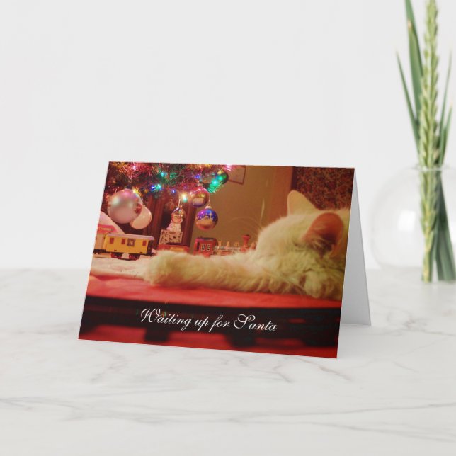 Cat Christmas Grußkarte Feiertagskarte (Vorderseite)