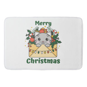 Cat Christmas Letter Winter Animals Cats Badematte