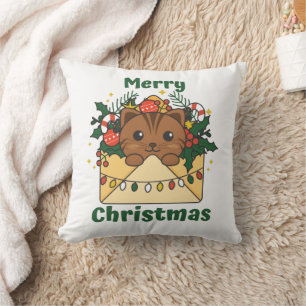 Cat Christmas Letter Winter Animals Cats Kissen