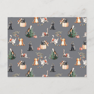 Cat Christmas Meow purr kitten Postkarte