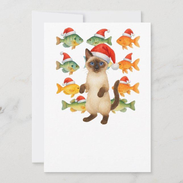 Cat Christmas Party Einladung (Vorderseite)