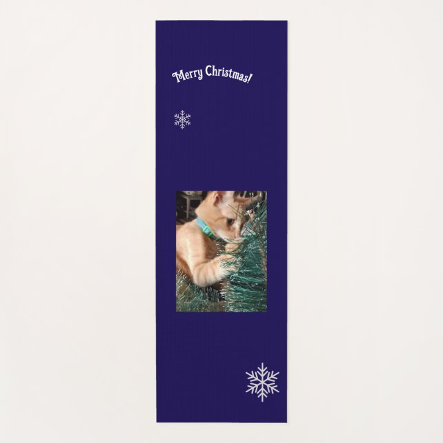 Cat Christmas Photo text customize Yogamatte (Vorderseite)
