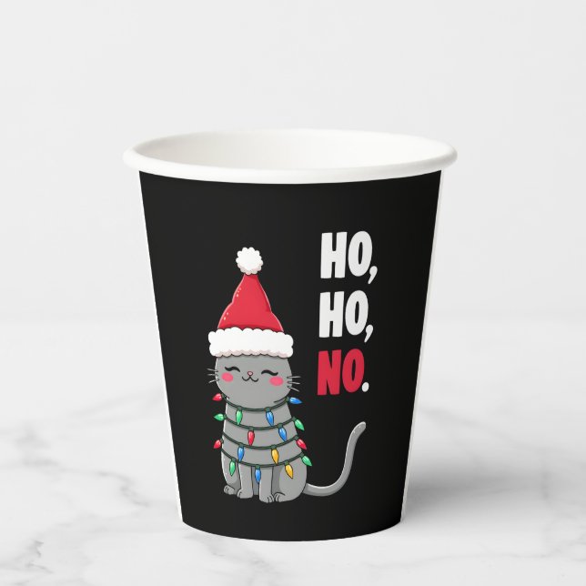 Cat Christmas Shirt Kids Funny Santa Cat Christmas Pappbecher (Vorderseite)