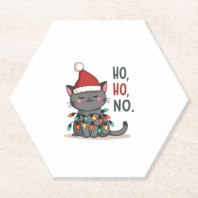 Cat Christmas Shirt Kids Funny Santa Cat Christmas Untersetzer (Vorderseite)