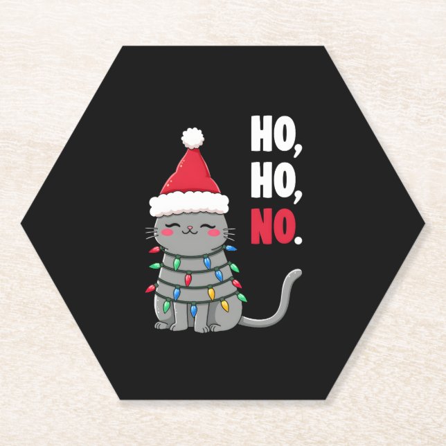 Cat Christmas Shirt Kids Funny Santa Cat Christmas Untersetzer (Vorderseite)