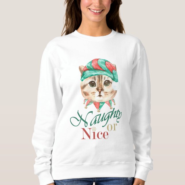 Cat Christmas Sweatshirt (Vorderseite)