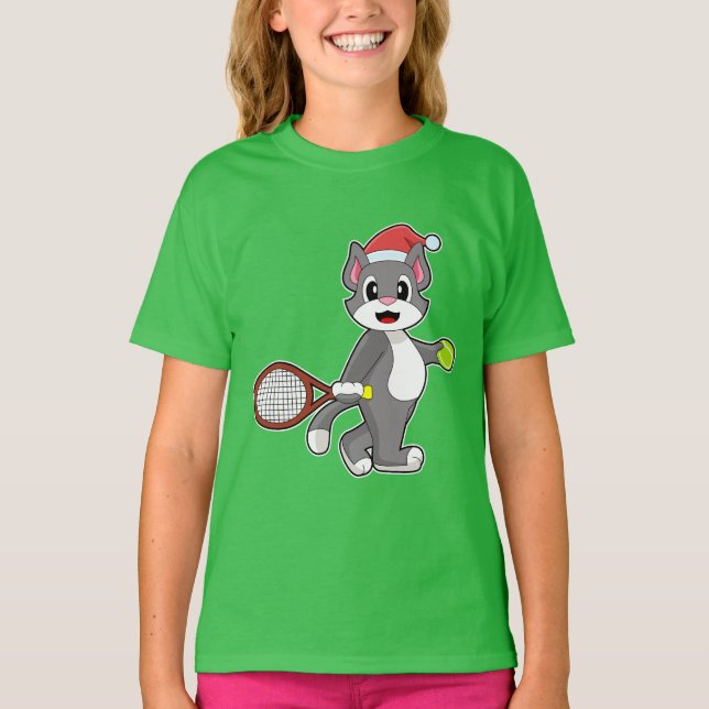 Cat Christmas Tennis T-Shirt (Vorderseite)