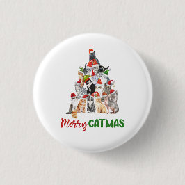 Cat Christmas Tree Cat Lover Cat Eigentümer Weihna Button