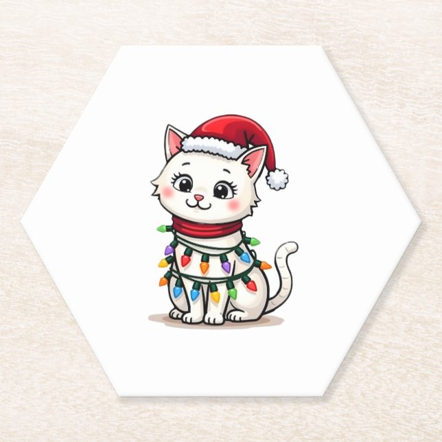 Cat Christmas Tree Christmas Untersetzer (Vorderseite)