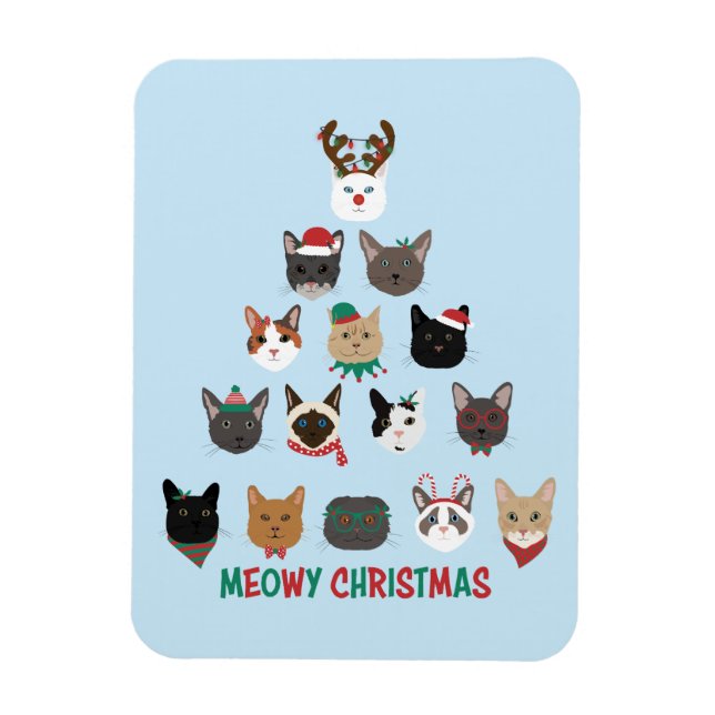 Cat Christmas Tree Magnet (Vertikal)