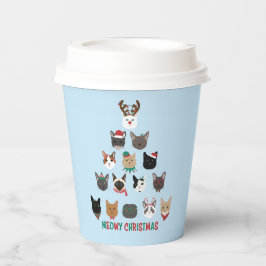 Cat Christmas Tree Pappbecher