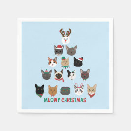 Cat Christmas Tree Serviette