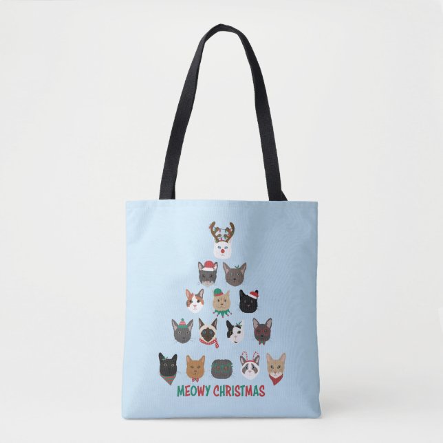 Cat Christmas Tree Tasche (Vorderseite)