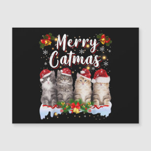 Cat Christmas Weihnachtsmannmütze Funny Merry Catm Magnetkarte
