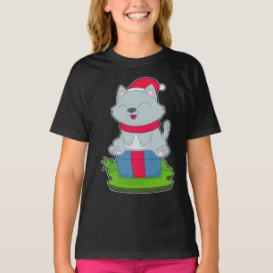 Cat Christmas Weihnachtsmannmütze T-Shirt