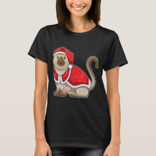 Cat Christmas Weihnachtsmannmütze T-Shirt