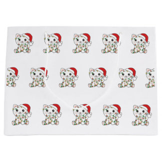 Cat Christmas Winter Animals Cats Große Geschenktüte
