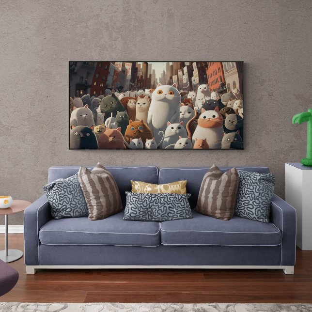 Cat City Cartoon Crowd Poster (Von Creator hochgeladen)