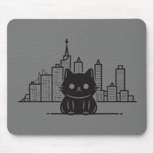 Cat Cityscape Furry Niedlich Vector Graphic Mousepad