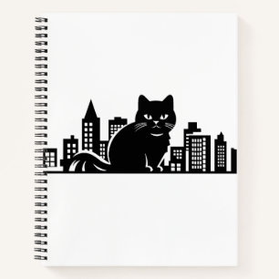 Cat Cityscape Furry Niedlich Vector Graphic Notizbuch