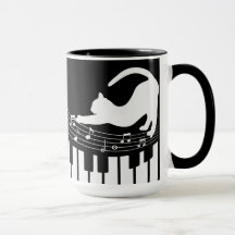 Cat Classic Jazz Piano Keyboard Player Kaffee