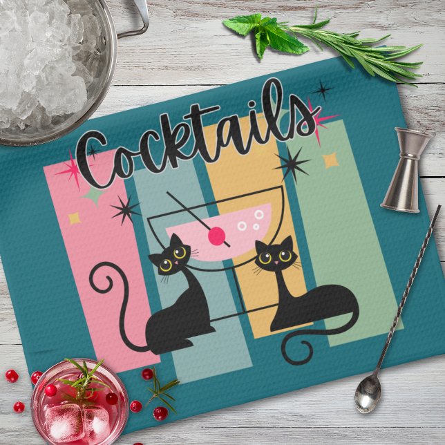 Cat Cocktails Küche und Bar Handtuch (Von Creator hochgeladen)