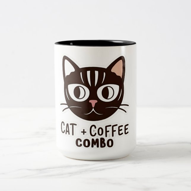 Cat + Coffee Combo Tasse (Mittel)