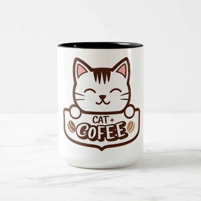 Cat + Coffee Combo Tasse (Mittel)