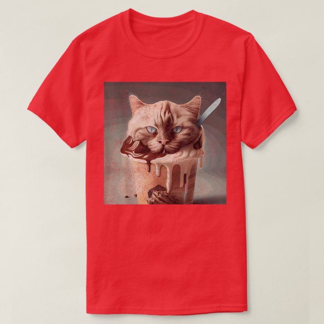 Cat Coffee Ice Creme T-Shirt (Design vorne)