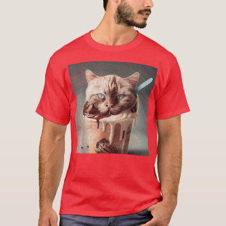 Cat Coffee Ice Creme T-Shirt