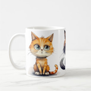 Cat Coffee Tasse Design ausdrucksstark