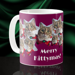 Cat Collage auf Weihnachten Kaffeetasse
