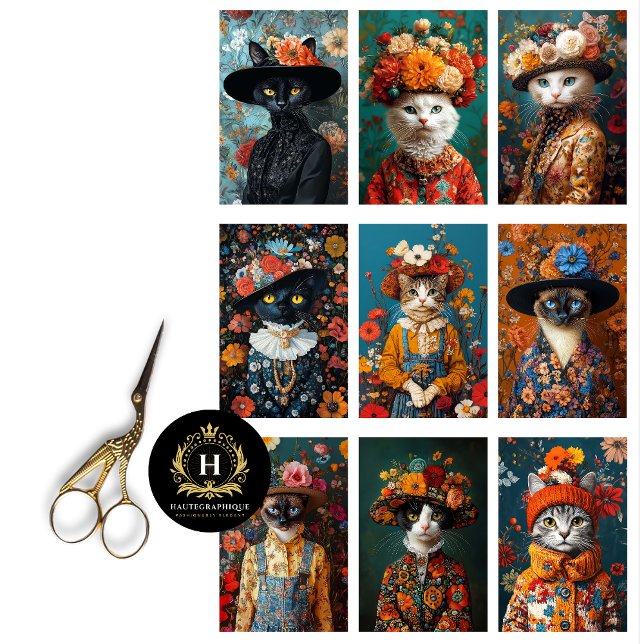 Cat Collage Junk Journal Dekoupage Tissue Paper Seidenpapier (Von Creator hochgeladen)