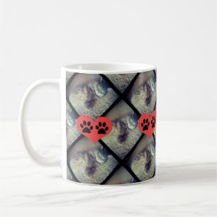 Cat Collage mit PawPrints von Shirley Taylor Kaffeetasse