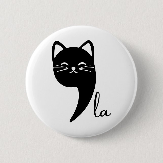 Cat Comma La Kamala Harris für Präsident 2024 Elec Button (Vorderseite)