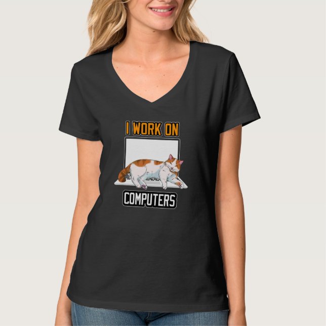 Cat Computer Applications Technology Cat T-Shirt (Vorderseite)