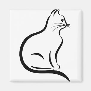 Cat Cool Remeras Helix Line Art Tiere Magnet