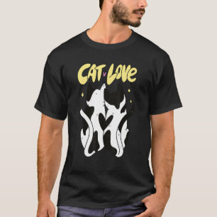 Cat Couple Cuddling Liebe Katzen T-Shirt