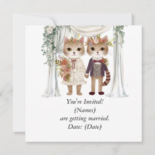 Cat Couple for Wedding Save the Date Einladung