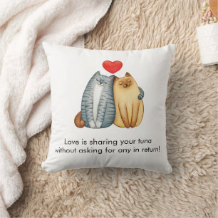 Cat Couple Liebt Niedlichen Funny Happy Valentine' Kissen