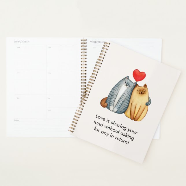 Cat Couple Liebt Niedlichen Funny Happy Valentine' Planer (Anzeige)