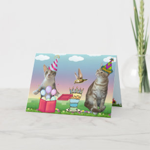 Cat Crazy Geburtstagskarte Karte