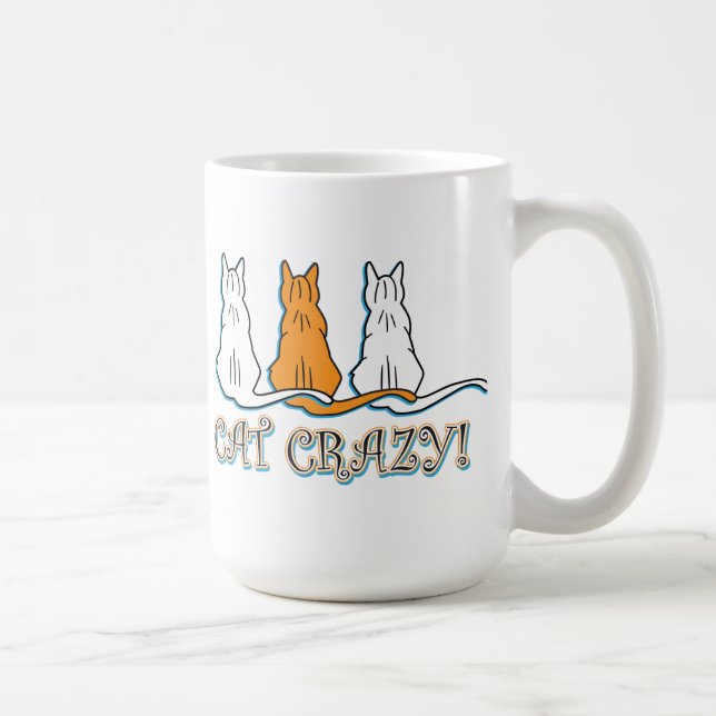 Cat Crazy Orange Tabby Cats Kaffeetasse (Rechts)