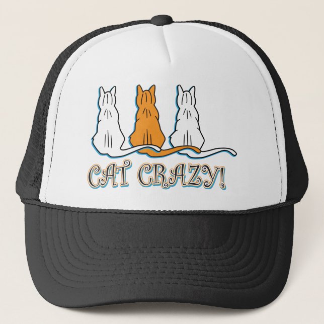 Cat Crazy Orange Tabby Cats Truckerkappe (Vorderseite)