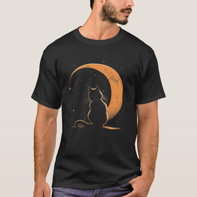 Cat Crescent Black Moon Sailor T-Shirt (Vorderseite)